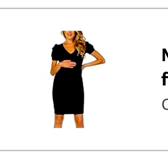 Black ribbed maternity dress - Picture 1 of 4